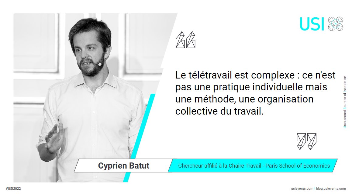 USIEvents's tweet image. [#USI2022] 😊 Le talk de @BatutCyprien traite le télétravail de façon concrète avec des données statistiques factuelles et des clarifications juridiques.

#FuturOfWork #Teletravail #statistiques