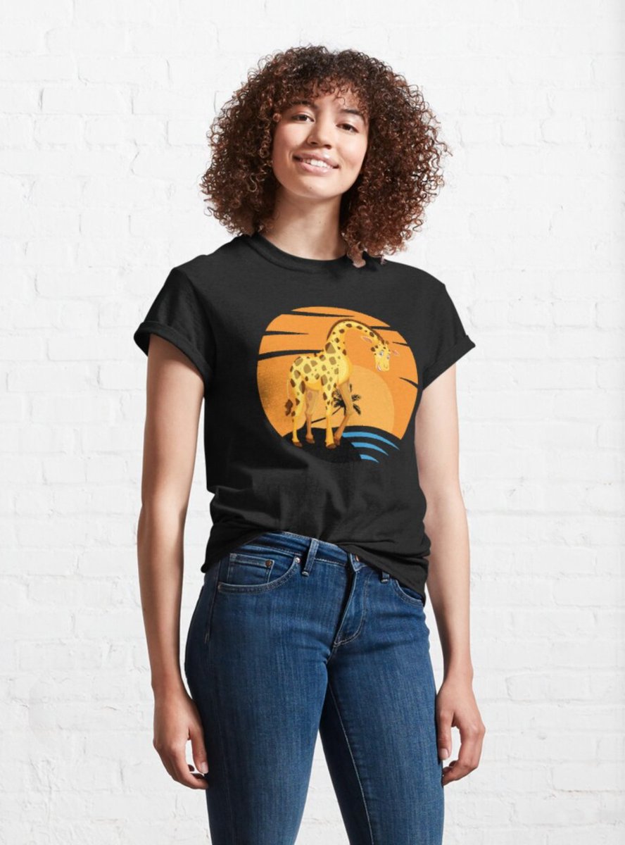 Designby_A's tweet photo. Cute Giraffe Cartoon t-shirt #giraffecartoon #cutegiraffe. Design available on 100+ products in any color you want! Perfect for both men, women and kids 🦒 T-shirt $20.99: https://t.co/xXSZ3jrLft https://t.co/wFwaI98um1