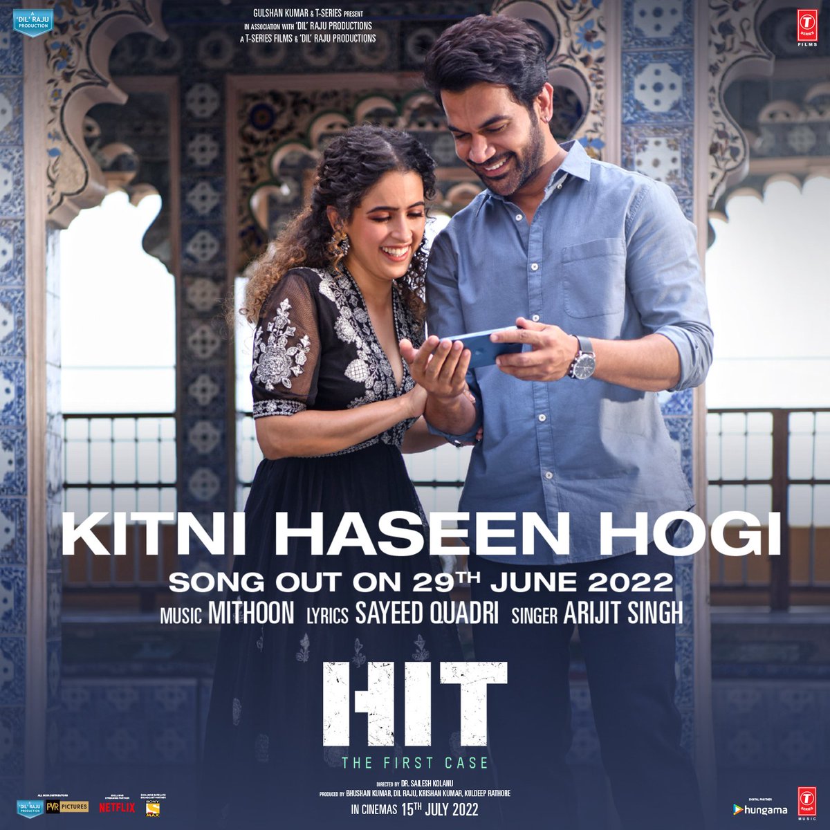 Your_Srh's tweet photo. #KitniHaseenHogi song from #HitTheFirstCase releasing 29th JUNE!

Sung by #ArijitSingh Composed by #Mithoon and Written by #SayeedQuadri

#RajkumarRao 
https://t.co/8M7rkdSG5z