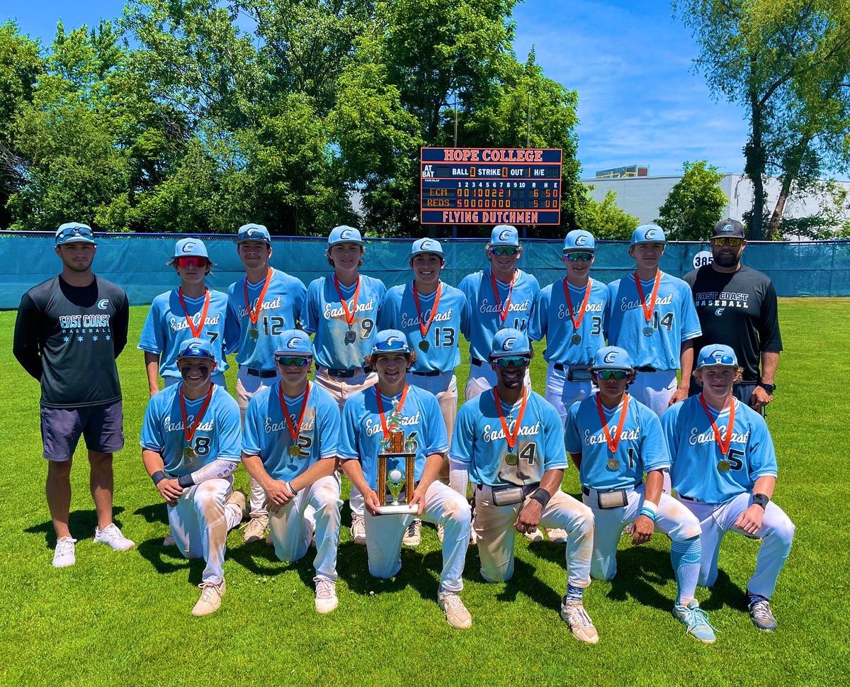 ECMbaseball's tweet photo. How Swweeeeppp it is! ECM sweeps the 3 Championship games at @hopecollegebsb All three teams came from behind to win, two wins in the 7th inning and the 16U won in extra innings. We combined to go 15-0 on the weekend. We’ll be back!  The 13U got some Rings too! Thanks @j_new45 https://t.co/Sqo4ZBnpsz