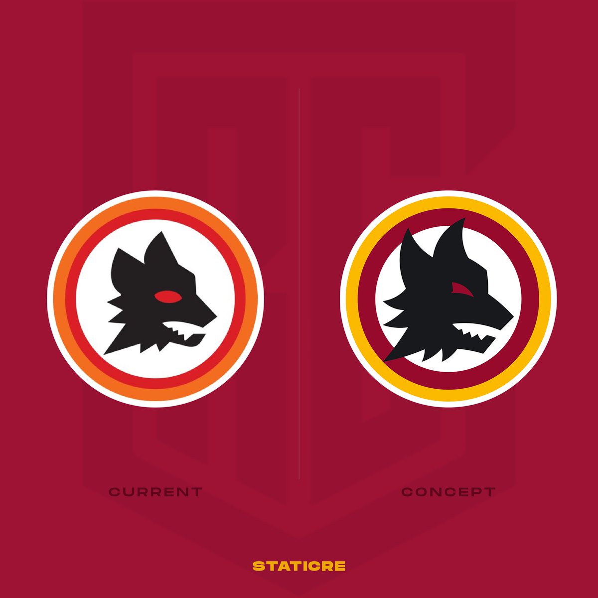 AS ROMA (Alternative logo) / Redesign . @OfficialASRoma #roma #asroma #seriea #stadioolimpico