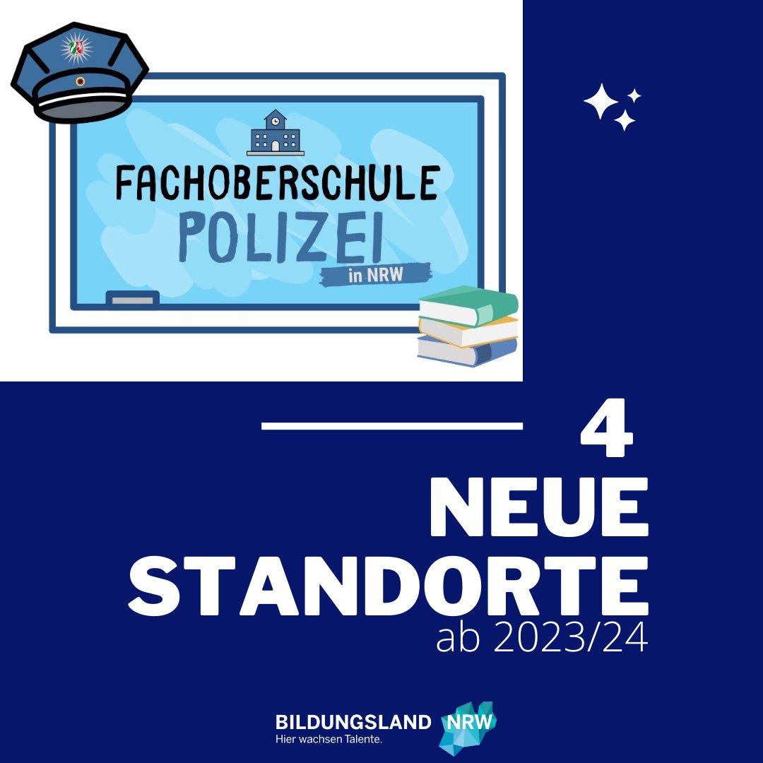 BildungslandNRW's tweet photo. Nach den Sommerferien startet im #BildungslandNRW der 1. Jahrgang der Fachoberschule Polizei, kurz FOS Polizei! Aufgrund der jetzt schon sehr hohen Nachfrage nimmt das Schulministerium im Schuljahr 2023/24 gleich 4⃣ weitere #Berufskollegs in den #Schulversuch auf!
/1 https://t.co/13VpRphzkL