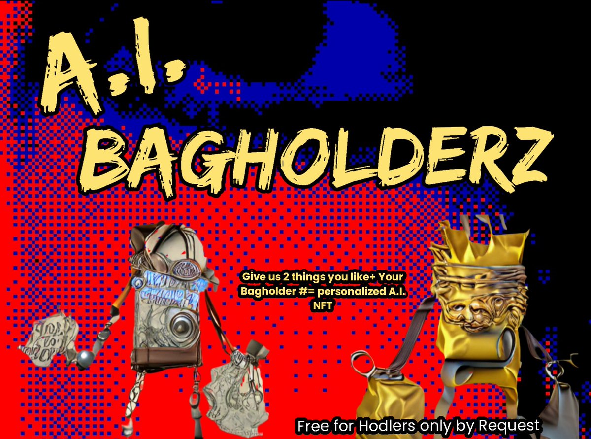 aioddities's tweet photo. Are you Bagholders next?
Free on request personalized with your #bagholderzwtf as the base + two things you like
Currently taking request from #OddPets
(Weed seems to be most requested 😂)
#BAGHOLDERZ
#knoids how about you?
@TheKnoids that FAM needs some 💕
Let's here it https://t.co/otXq9s9bNN