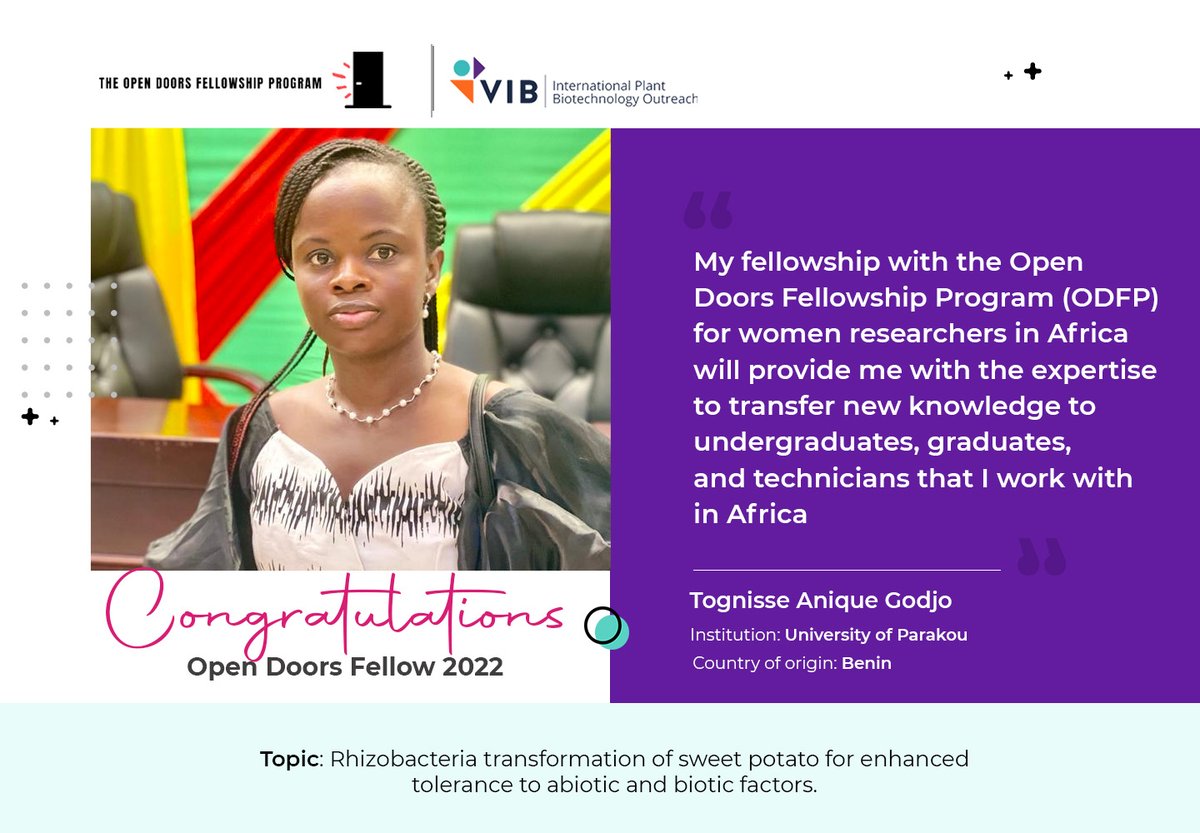 IITA_CGIAR's tweet photo. #DYK? The #OpenDoorsFellowship is supporting #womeninresearch in Africa to build soft & hard skills, network with others in Belgium, open new paths of research, navigate their careers with more confidence & consolidate the #Belgium-#Africa scientific networks
.
#vibipbo #ODFP https://t.co/W6t8cveC8O