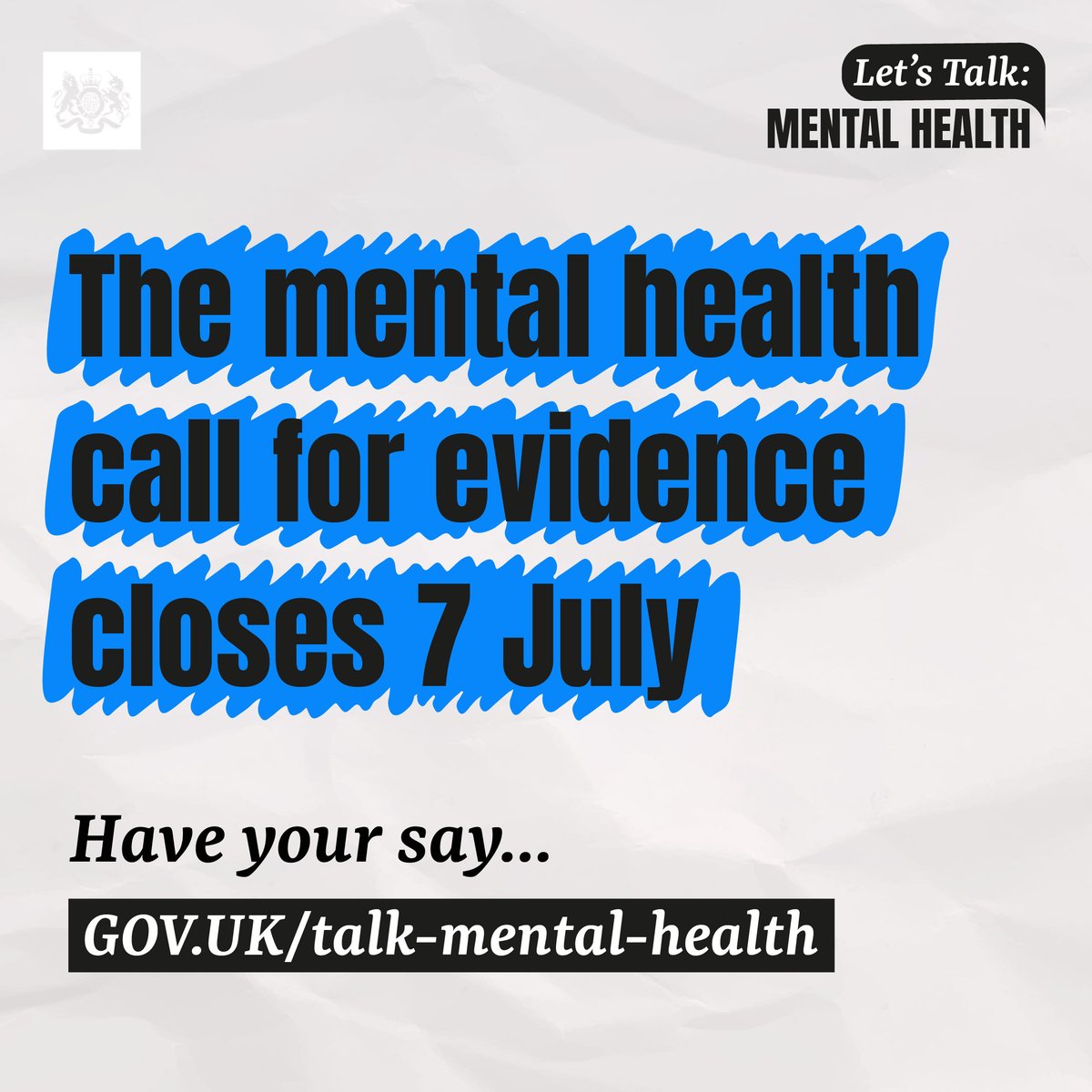 DHSCgovuk's tweet photo. Share your views on how we can improve the nation’s mental wellbeing and help shape our 10-year mental health plan. 

Respond by 7 July and RT to encourage others to have their say▶️: https://t.co/onc4jjuwe2 

#TalkMentalHealth https://t.co/1WLVLg4zJq