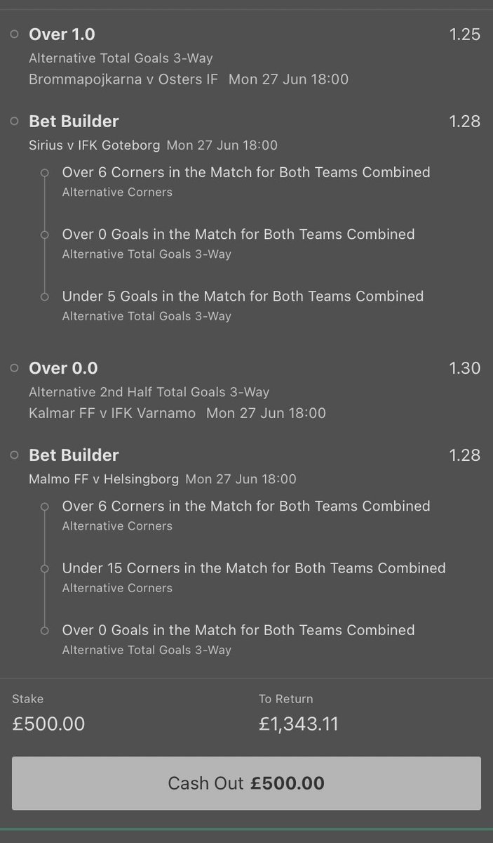 If this bet wins I’ll giveaway £100 from the winnings to somebody who likes this tweet ❤️💰

🇸🇪 Sweden
⏰ 18:00
📈 2.68
💵 £500 returns £1,343.11 

Good luck 🤞