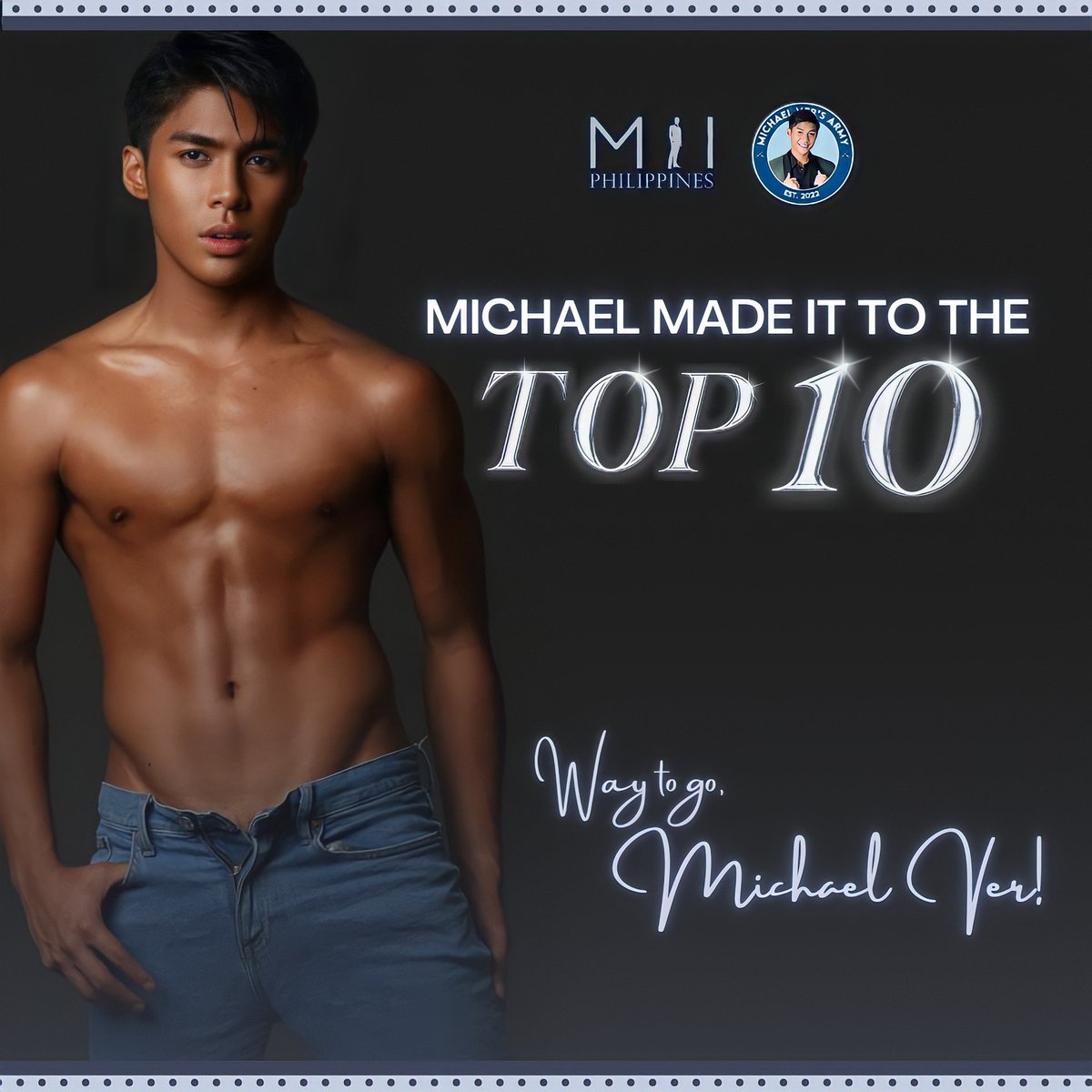 MichaelVerArmy's tweet photo. 𝑱𝑼𝑺𝑻 𝑰𝑵: Michael Ver made it to the Top 10 of Mister International Philippines 2022.

Way to go, @ComalingMV!! https://t.co/ysVcfNE2F9