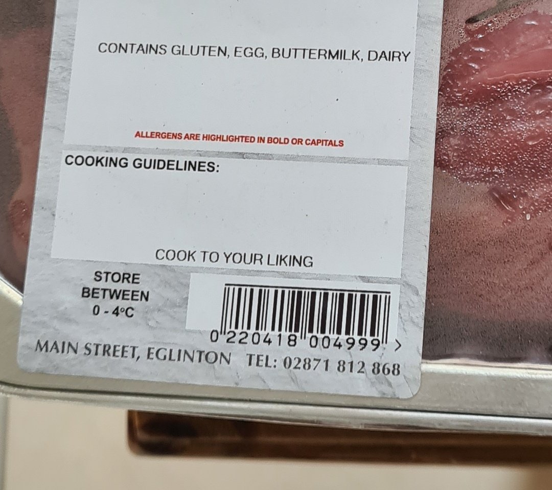 Kelly's Meats going all out with their cooking guidelines.