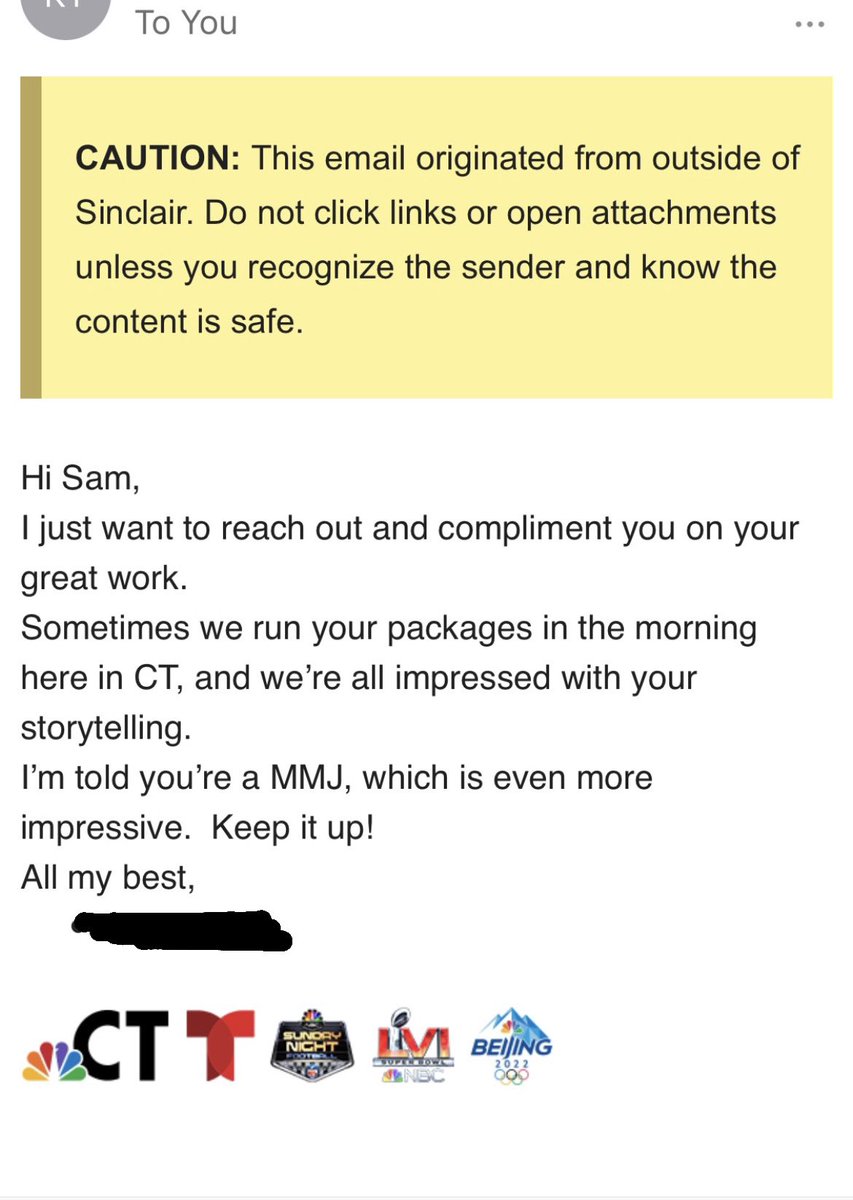 NBC10_Sam's tweet photo. How nice it is when people in this crazy, competitive business go out of their way to compliment you 💕 and let you know they’re watching #MadeMyMonday https://t.co/Rerl8uHrma