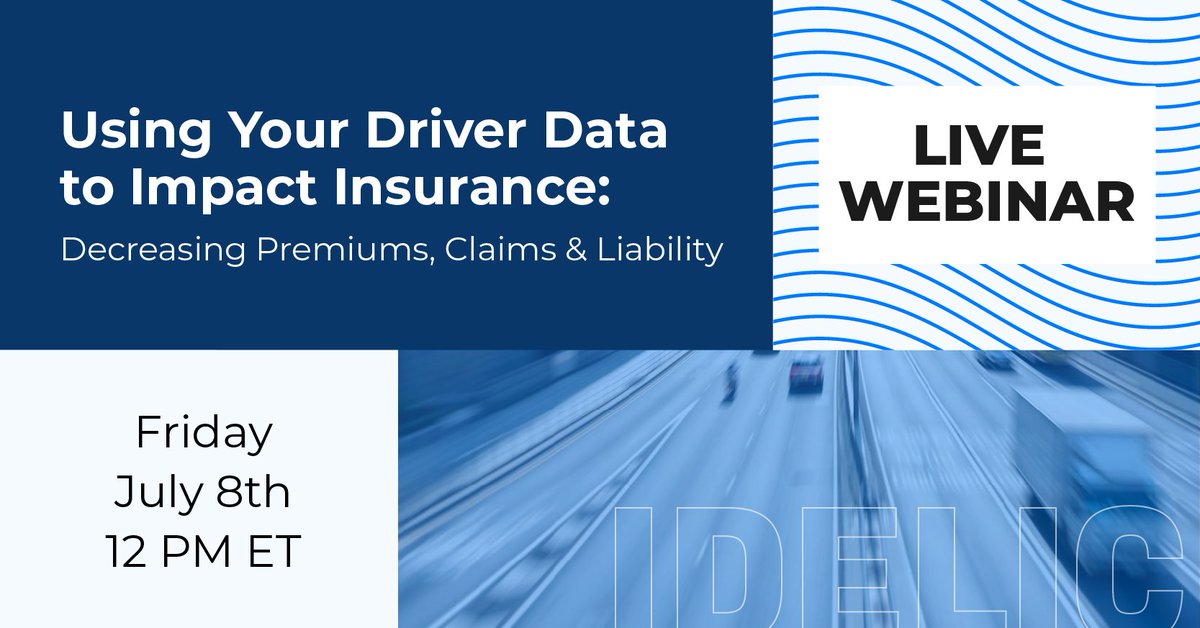 Join SVP of Insurance Michael Gramm next Friday! A strong Driver Performance Management program for your fleet better organizes your data, presenting an encompassing package to insurers. hubs.li/Q01fDG-90 #DriverPerformanceManagement #IdelicDemoSeries