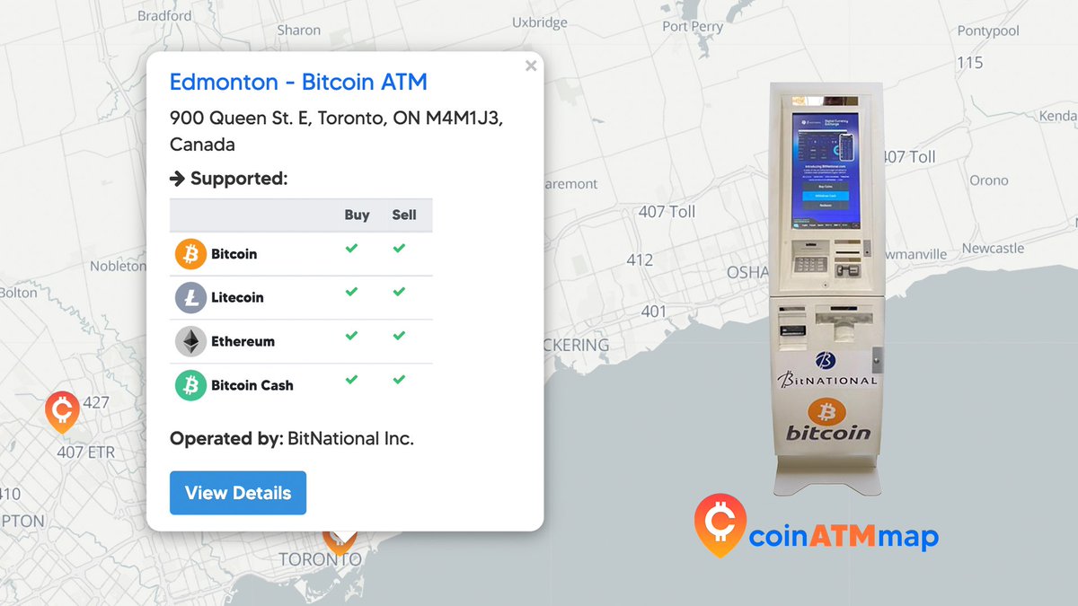 coinatmmap's tweet photo. Check out this #Bitcoin ATM by @BitNational in #Toronto #Ontario #Canada . This machine supports #BTC, #LTC, #Ethereum, and #BCH. Find this #BitcoinATM and many others at #CoinATMmap (Link In Bio). https://t.co/UdiwIi01CA