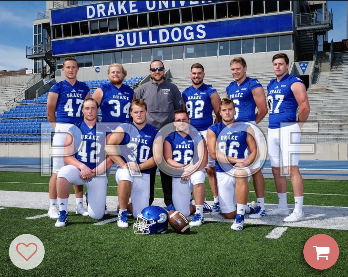 goose_32's tweet photo. This might be the weirdest hodgepodge of dudes to make up a position group in Drake football history. About 4 of these 10 guys are legitimate Tight Ends or Fullbacks. Then theres 3 O-Linemen, a QB, and an RB…all led by an O-Line coach pretending to be a Tight Ends coach https://t.co/KWIxhmmIR5