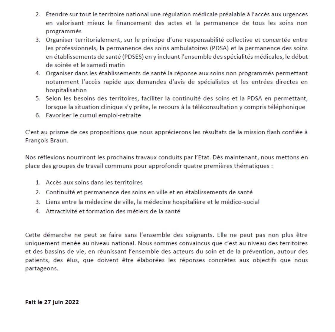 Les #médecins tous unis (toutes générations, spécialités et tous horizons, libéraux et hospitaliers) pour répondre au défi de la crise du système de #sante. Démarche historique pour apporter des réponses communes dans un contexte de crise historique. Le communiqué 👇