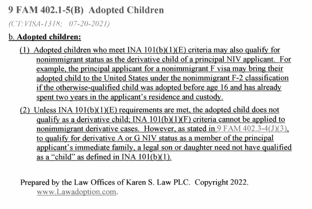 LawAdoption's tweet photo. Do you have a H1B or L1 visa, and want to adopt a relative? Please read this frequently asked question, and corresponding law: https://t.co/T0YUWgTXC3
