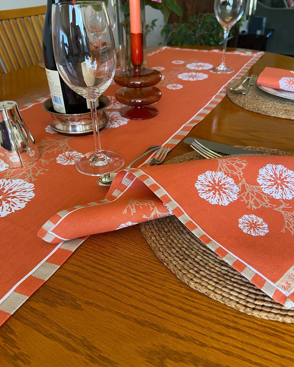 designbybell's tweet photo. Check out my new table runner and napkin designs on 100% Irish Linen evoking a summer seaside with my Carrageen seaweed, designed, printed and made in Ireland. DM for details https://t.co/52VU9vyDBl