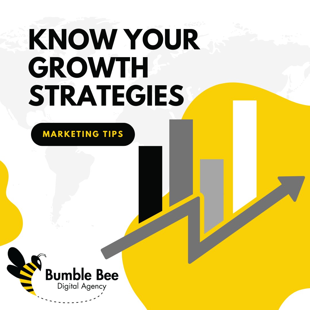 AgencyBumble's tweet photo. Growth strategies, also known as product-market strategies, aim to increase your market share and persuade more customers to invest in your products or services.

#BumbleBee #MarketingTips #BumbleBeeDigital #DigitalMarketing
#Digital #GrowthStrategies
#TheBuzzIsEverywhere https://t.co/kemXp34wVu