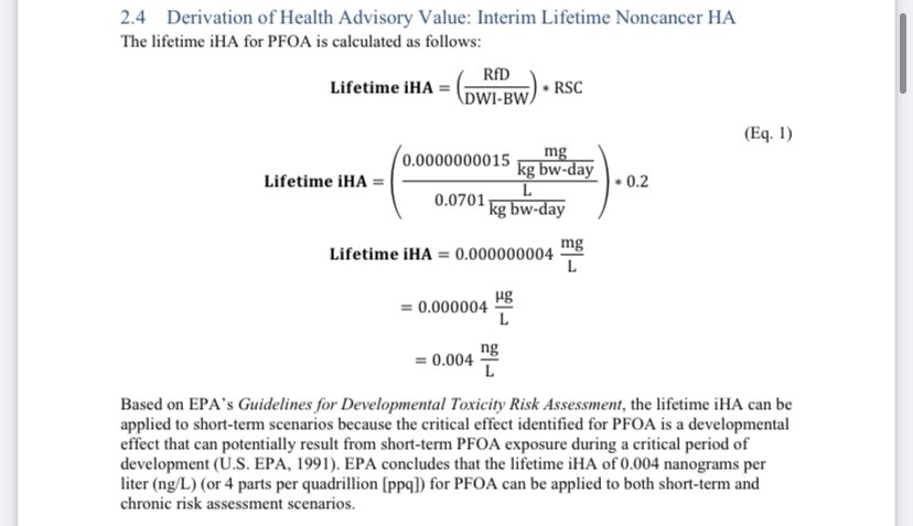 GGoldner6's tweet photo. EPA has announced they decreased the lifetime advisory for PFOA and PFOS from 70 ppt to 0.004 ppt https://t.co/HbdkZbYfLO