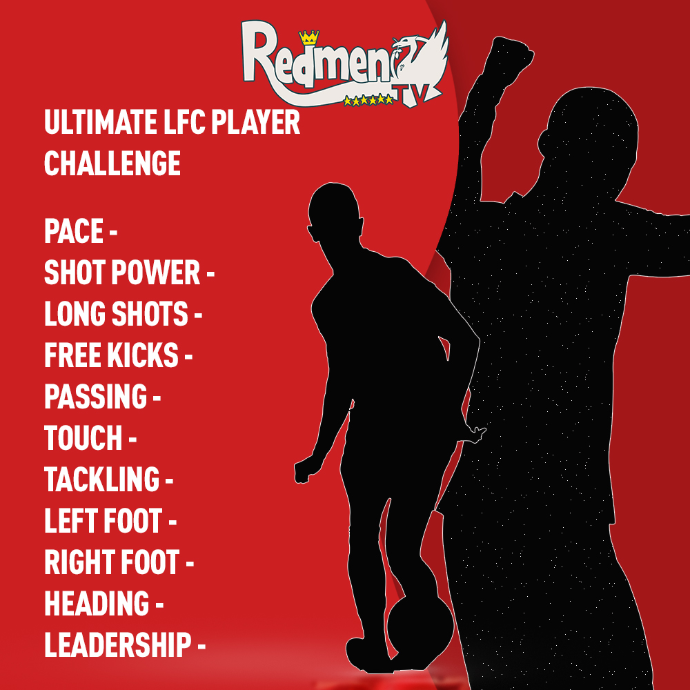 TheRedmenTV's tweet photo. Create your ultimate #LFC player
RULES
You can't use the same player twice
You can use the same nationality twice
Must be a current or former #LFC player
I'll add the list in the thread below so you can copy and paste easily. Along with #RedmenChallenge.
RT when you're done! https://t.co/eviyFkzyTS