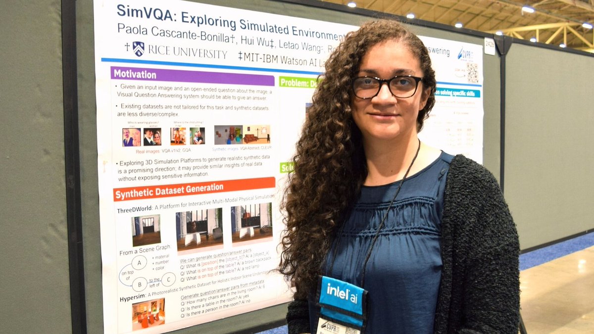 Rice Engineering and Computing (@riceengineering) on Twitter photo With the introduction of SimVQA at #CVPR2022, <a href="/RiceCompSci/">Rice Computer Science</a> PhD student Paola Cascante-Bonilla and the VisLang Lab at <a href="/RiceUniversity/">Rice University</a> are teaching computers to answer questions about images.
Read about their work at bit.ly/3xPl5Di With the introduction of SimVQA at #CVPR2022, <a href="/RiceCompSci/">Rice Computer Science</a> PhD student Paola Cascante-Bonilla and the VisLang Lab at <a href="/RiceUniversity/">Rice University</a> are teaching computers to answer questions about images.
Read about their work at bit.ly/3xPl5Di