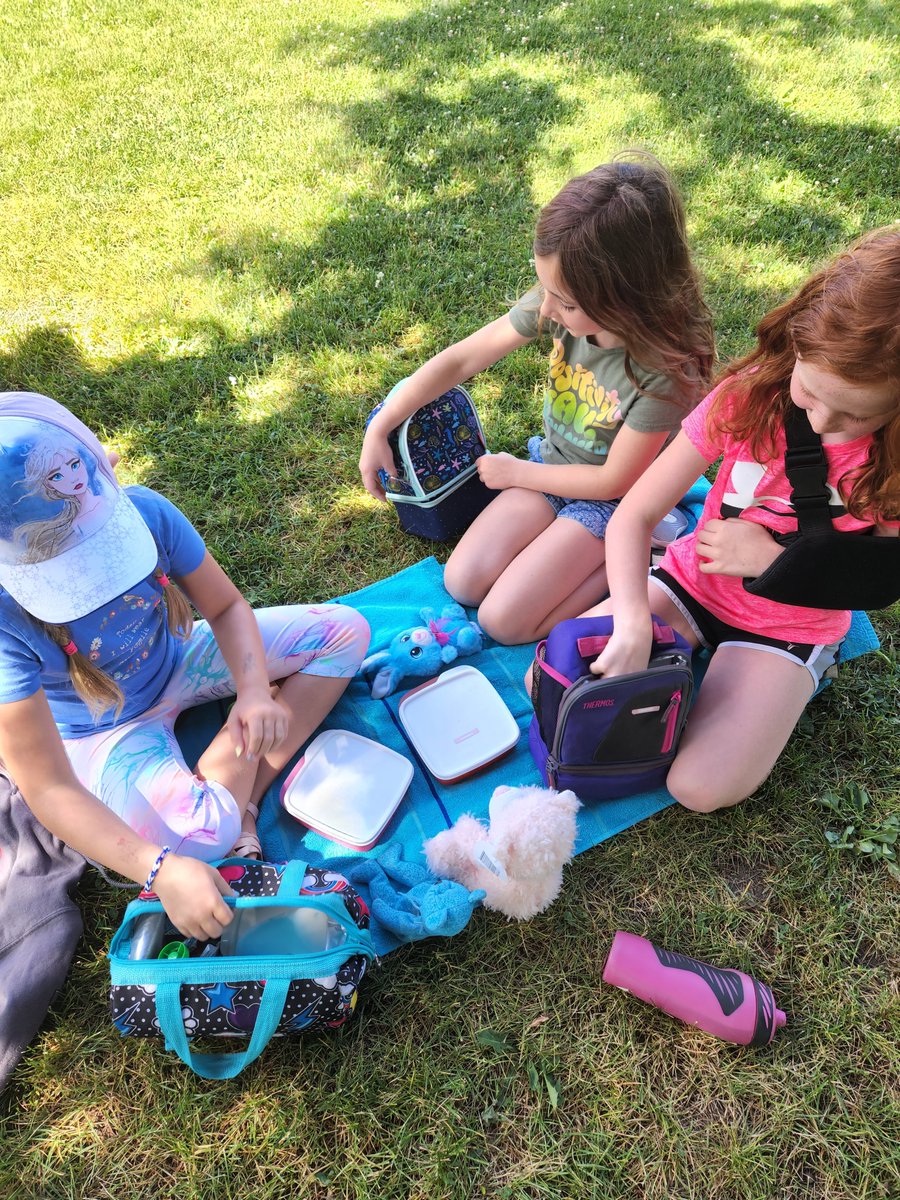Stuffies picnic! We waited for the perfect weather, and today delivered. What a great way to eat lunch on the last Monday of school ❤️ <a href="/ThamesfordPS/">Thamesford_PS</a> <a href="/TVDSB/">Thames Valley DSB</a>