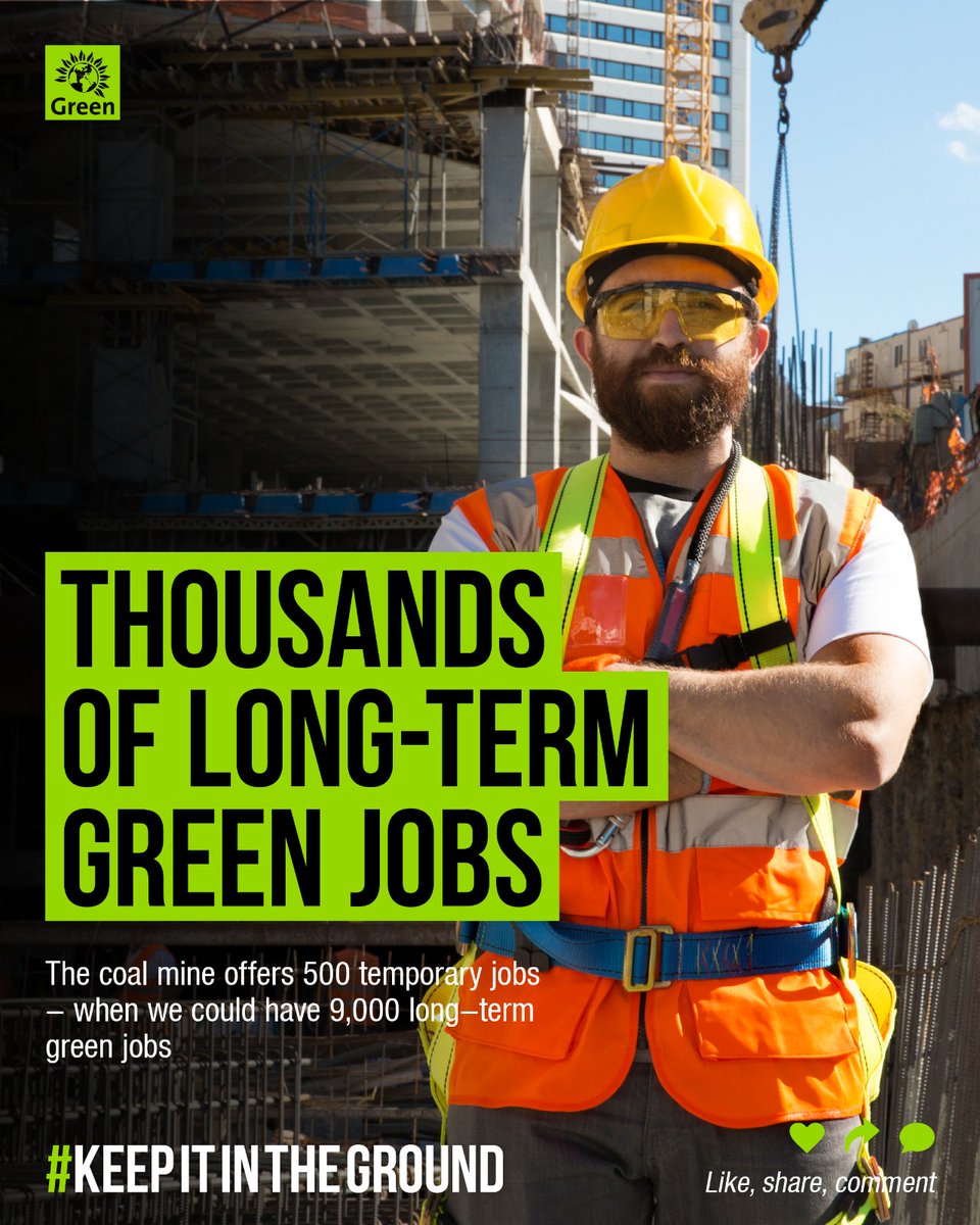 #Cumbriacoalmine fact 1: West Cumbria Mining offers 500 temporary coal jobs - when a report says we could have 9,000 long-term, high-skilled green local jobs for the future

Ask your MP to sign my EDM saying no to the coal mine 📝:
edm.parliament.uk/early-day-moti…

#keepitintheground