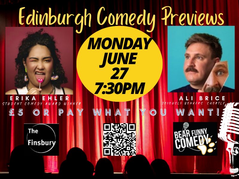 BearFunnyComedy's tweet photo. Live stand up comedy tonight. Get a ticket online before 8pm or just join us on the door at the Finsbury in Manor House. https://t.co/xHT18I6ogr