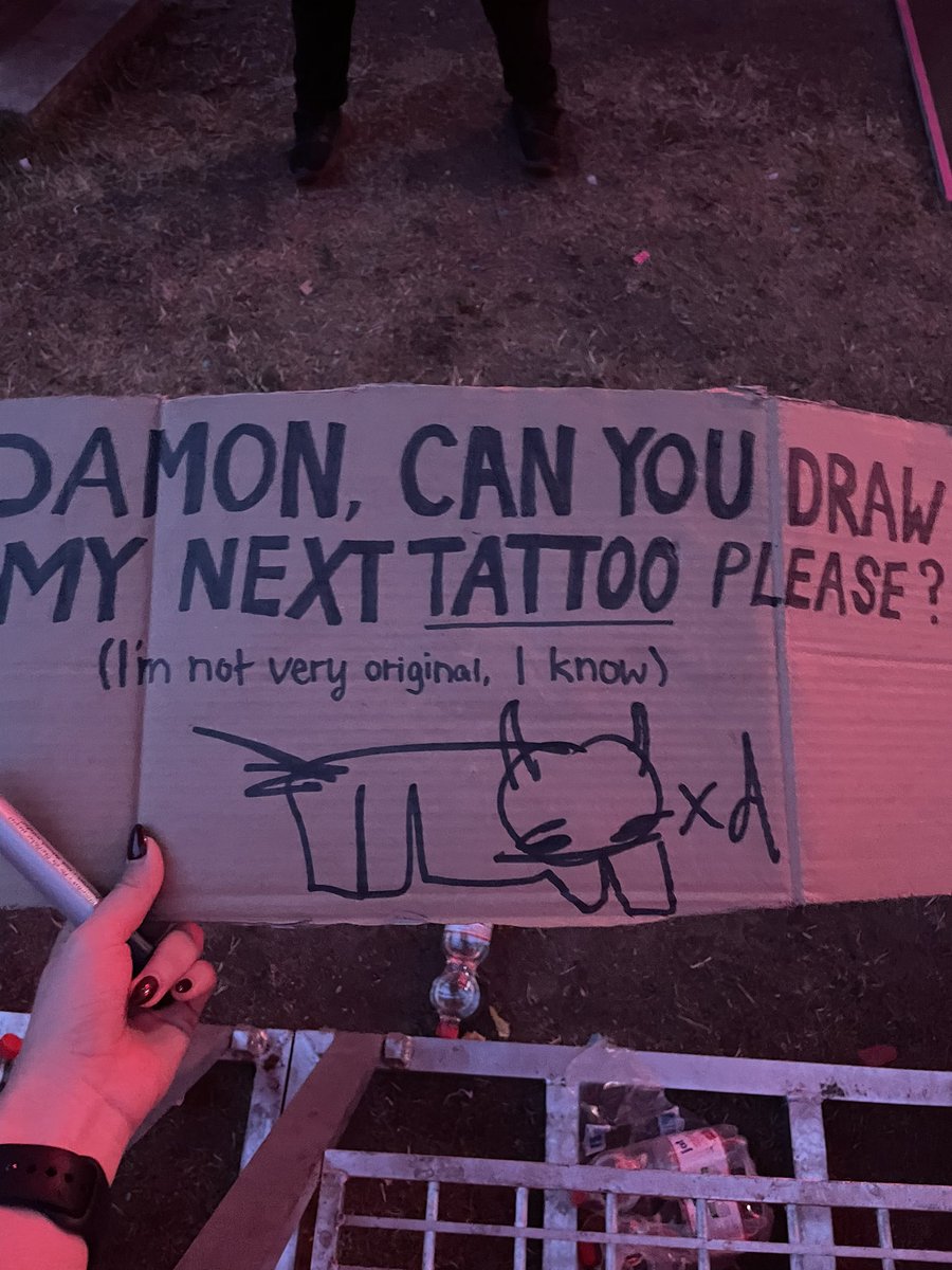 hanasolo666's tweet photo. i got damon’s drawing from friday’s show tattooed today! @gorillaz https://t.co/rHoyiVzBBI