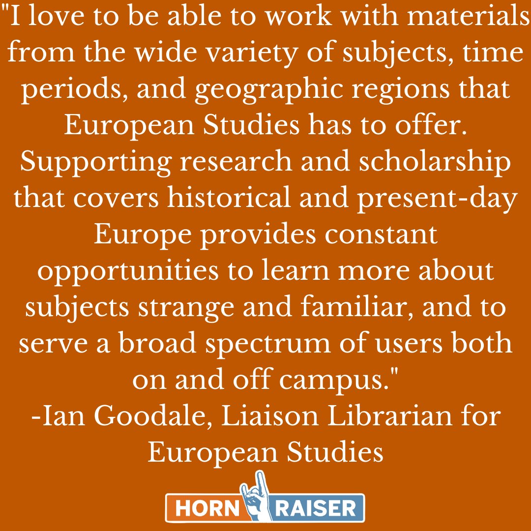 utlibraries's tweet photo. Meet Ian Goodale, the UT Libraries Liaison Librarian for European Studies. He covers a large area and meets that challenge with excitement and curiosity!
Click the link https://t.co/YVgbxexION to find out more and donate through July 15th!
#UTLibraries #UTLglobalinitiatives https://t.co/Z4A2OagVTg
