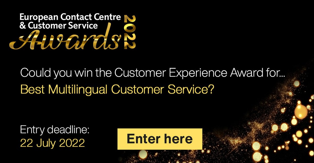 ecccsa_awards's tweet photo. Does your organisation provide customer contact operations services in two or more languages? Then why not enter for Best Multilingual Customer Service? 
You can start your entry here: https://t.co/eNYIyLP91n deadline for entries is the 22 July!
#ecccsa Sabio https://t.co/hMh7tMPWfJ