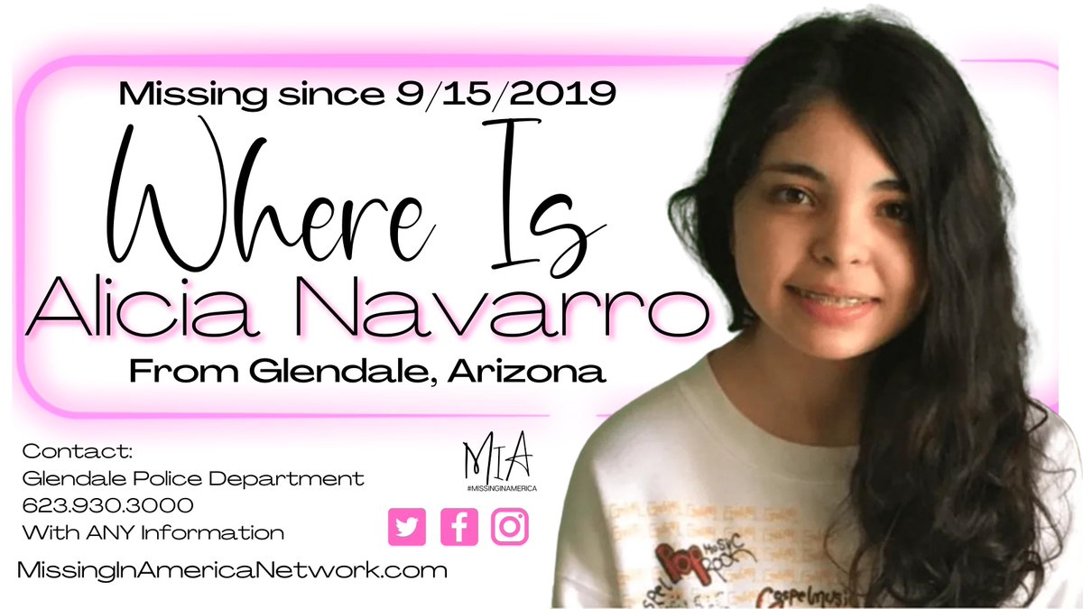 missingNamerica's tweet image. #AliciaNavarro 🚨 MISSING 🚨  #BOLO 👀 Glendale, AZ 
#MissingInAmericaNetwork 🇺🇸 #MissingPosterMonday

@NevermindLis @GurlGeekInFL @Peanut_Gallery3 @Yvette45184087 @New_JP_Here @miracle4missing @TrueCrimeSister @thelastshow @vern_gilbert @iamlegacy23 @SleuthMom12 @missingnarizona