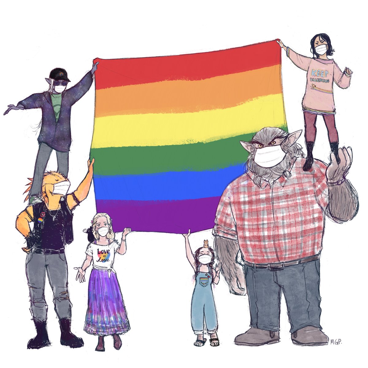 ligaventureiros's tweet photo. A humanidade é diversa, plural e muito colorida e os nossos jogos também precisam ser assim. E a party de Sonhos dos Magos Vermelhos, definitivamente, nos representa! 
>>>
Arte de @madguineapig (IG)
#pride  #Pride2022  #PrideMonth2022  #rpg https://t.co/SoEXSNTyxc