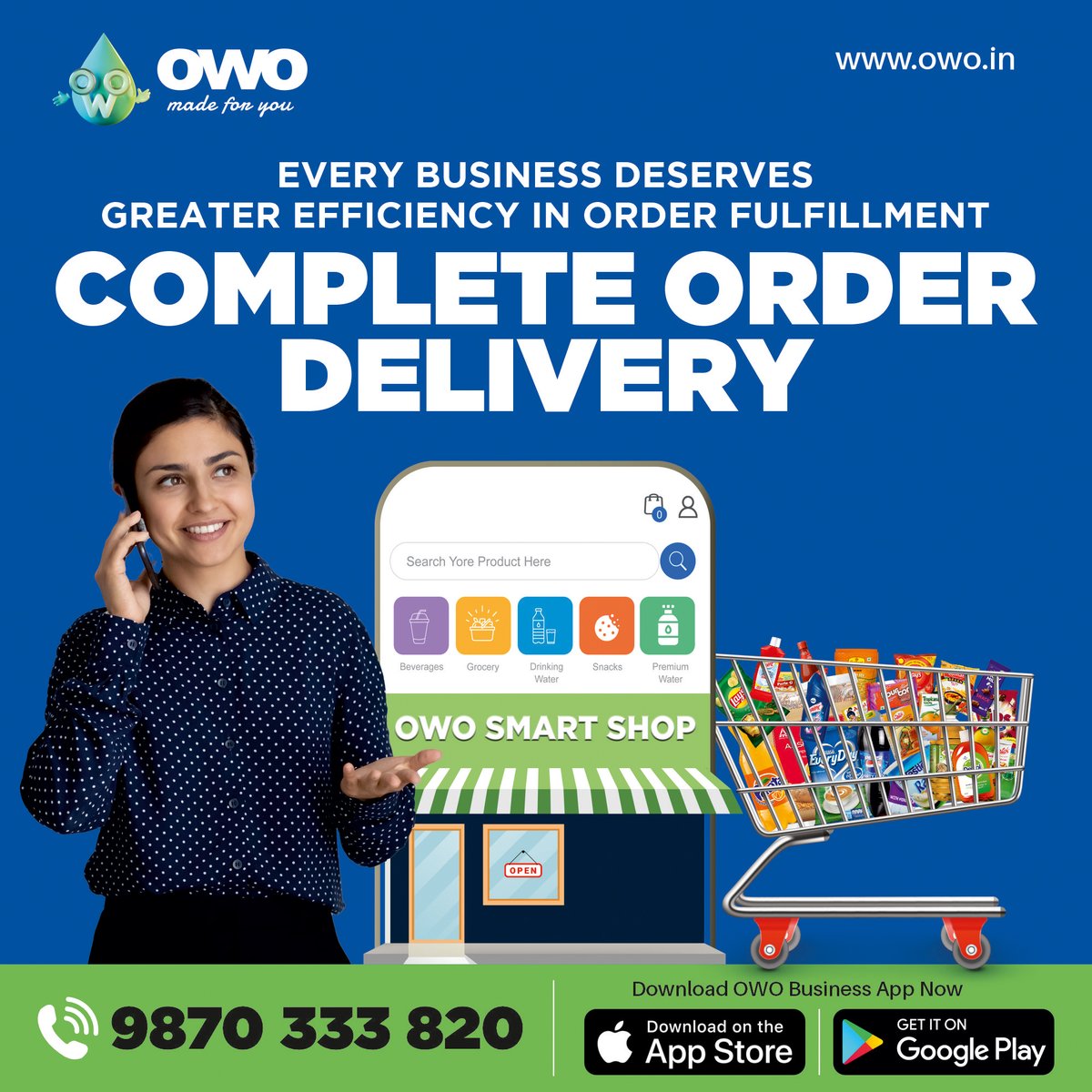 owoindia's tweet photo. Missing items from the order can be an inconvenience you needn't have to face. Order your business' daily essentials from the OWO Smart Shop and get complete order delivery.

To know more,
📞 9870333820
📱 OWO Water App
🌐 https://t.co/VvfXXDDdwx
.
.
#OWO #OWOIndia #OWOBusiness https://t.co/orbaPyAkEA