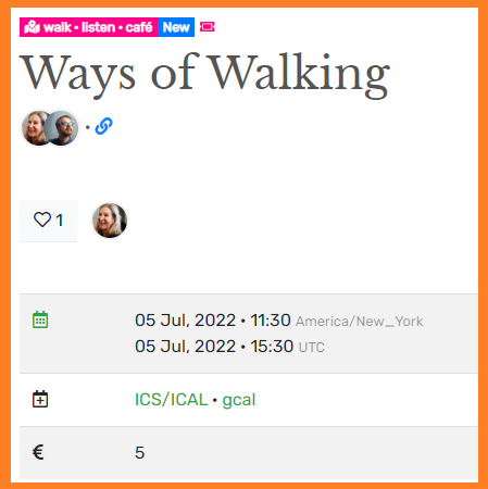 New Door Books (@newdoorbooks) on Twitter photo Just 8 days till the walk-listen-cafe program on WAYS OF WALKING, with <a href="/Ann_de_Forest/">Ann de Forest</a> & <a href="/NathanielPopkin/">Nathaniel Popkin</a>. Broadcast live 7/5 from an international conference in Spain on walking & art & how they intersect, at 11:30 a.m. EST. Register at walklistencreate.org/walkingevent/w…
#walking Just 8 days till the walk-listen-cafe program on WAYS OF WALKING, with <a href="/Ann_de_Forest/">Ann de Forest</a> & <a href="/NathanielPopkin/">Nathaniel Popkin</a>. Broadcast live 7/5 from an international conference in Spain on walking & art & how they intersect, at 11:30 a.m. EST. Register at walklistencreate.org/walkingevent/w…
#walking