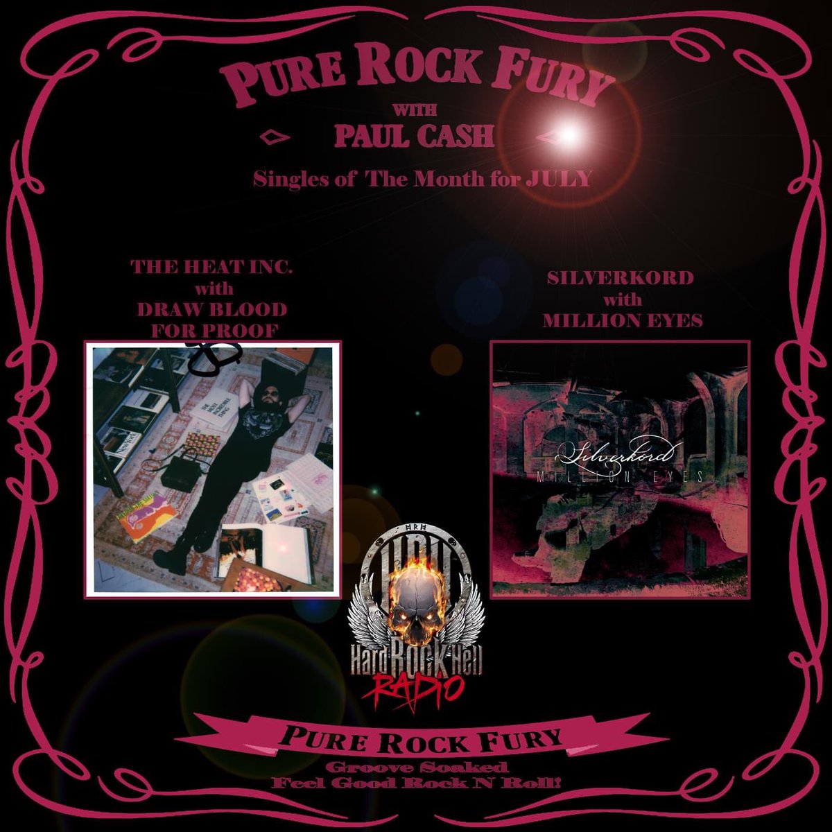 Absolutely ecstatic for Million Eyes be featured on Hard Rock Hell Radio - Pure Rock Fury, for the whole of July as single of month! 
Huge thanks to Paul Cash! 
#PureRockFury #PaulCash #hardrockhell #silverkord #singleofthemonth #newmusicfriday