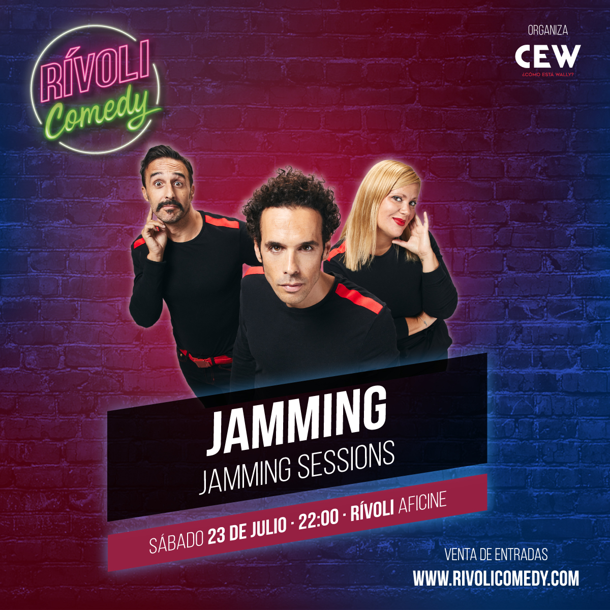 Los buenos de <a href="/jammingteatro/">Jamming</a> le están cogiendo el gustirrining a venir a la isla 💖. En marzo fuimos más de 100 personas los que disfrutamos de la mejor impro de España. 

¿Repetimos? 23 de julio · 22h 
Entradas en rivolicomedy.com