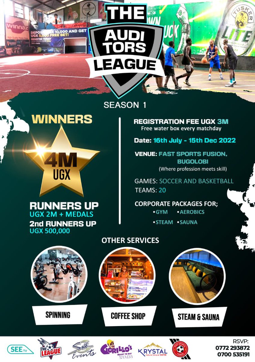 FastSportsUG's tweet photo. The auditors league season 1 is on. Starting from 16th July to 15th Dec. Tag any auditing firm to read this post 🤝 registration is on at a fee of 3m. https://t.co/pPtopWfauz