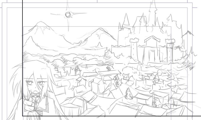 城と町が描きたいんですけど、未来の俺くんに丸投げしたいと思います。 