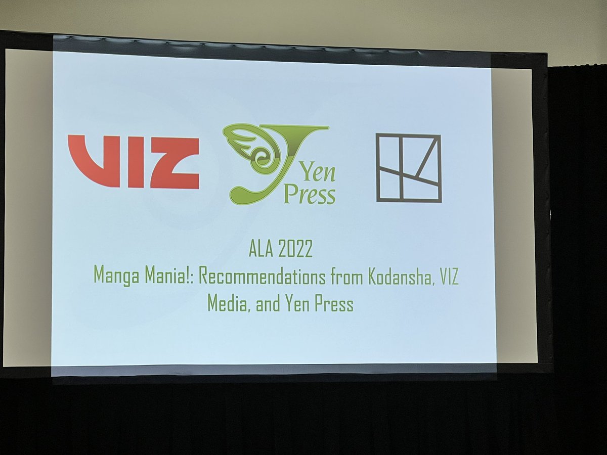betweenmargins's tweet photo. Gonna share some titles from the Manga Mania session with @yenpress, @KodanshaManga, and @VIZMedia.
They’ll be sharing titles by genre. Love the collaboration! #manga #slchat #DCPSHasLibrarians #ALAAC22 https://t.co/iqfwzV8HXj