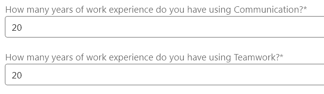 jpindar's tweet photo. Those skills questions in LinkedIn Easy Apply forms are automatically generated, lol.  At least I hope so. https://t.co/I3sEkKY7ft