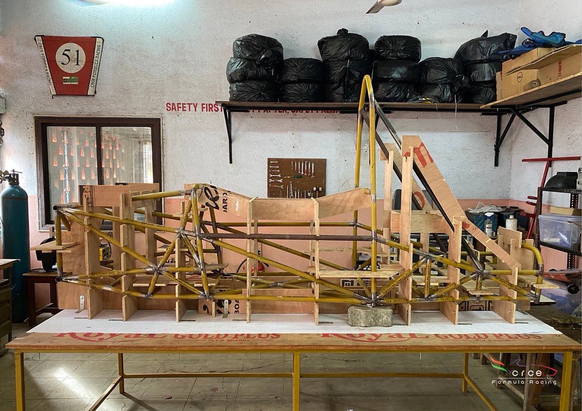 teamcfr's tweet photo. Anddd our fixtures are locked and loaded! We have assembled the laser cut chassis tubes in our fixture assembly and now they are ready to be welded. A fully welded chassis is now only a few days away!

#manufacturingupdates #chassis #fixturetable #weldingfixture #formulastudent https://t.co/WZfK3LKSEY