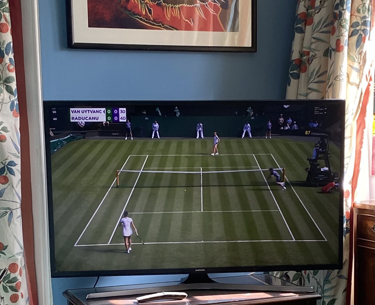 brit_battleaxe's tweet photo. The advantage of being stuck in bed during Wimbledon - no chance of getting bored! #GoEmmaGo https://t.co/JlXbc56XqS