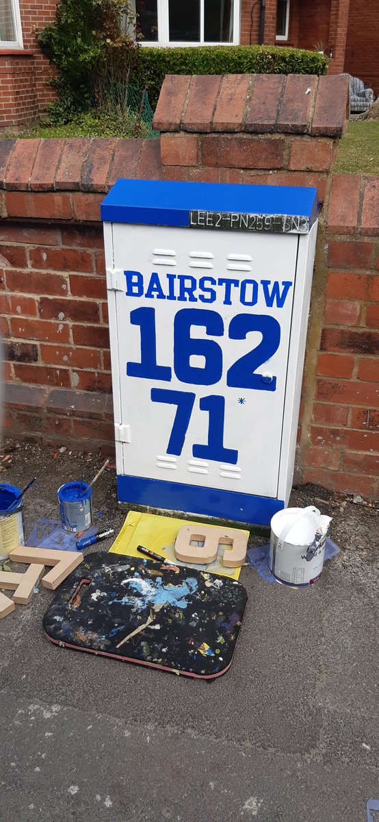 theburleybanksy's tweet photo. Just painted this for @jbairstow21 outside Headingley. What a performance this week. https://t.co/4WOBY91tT9