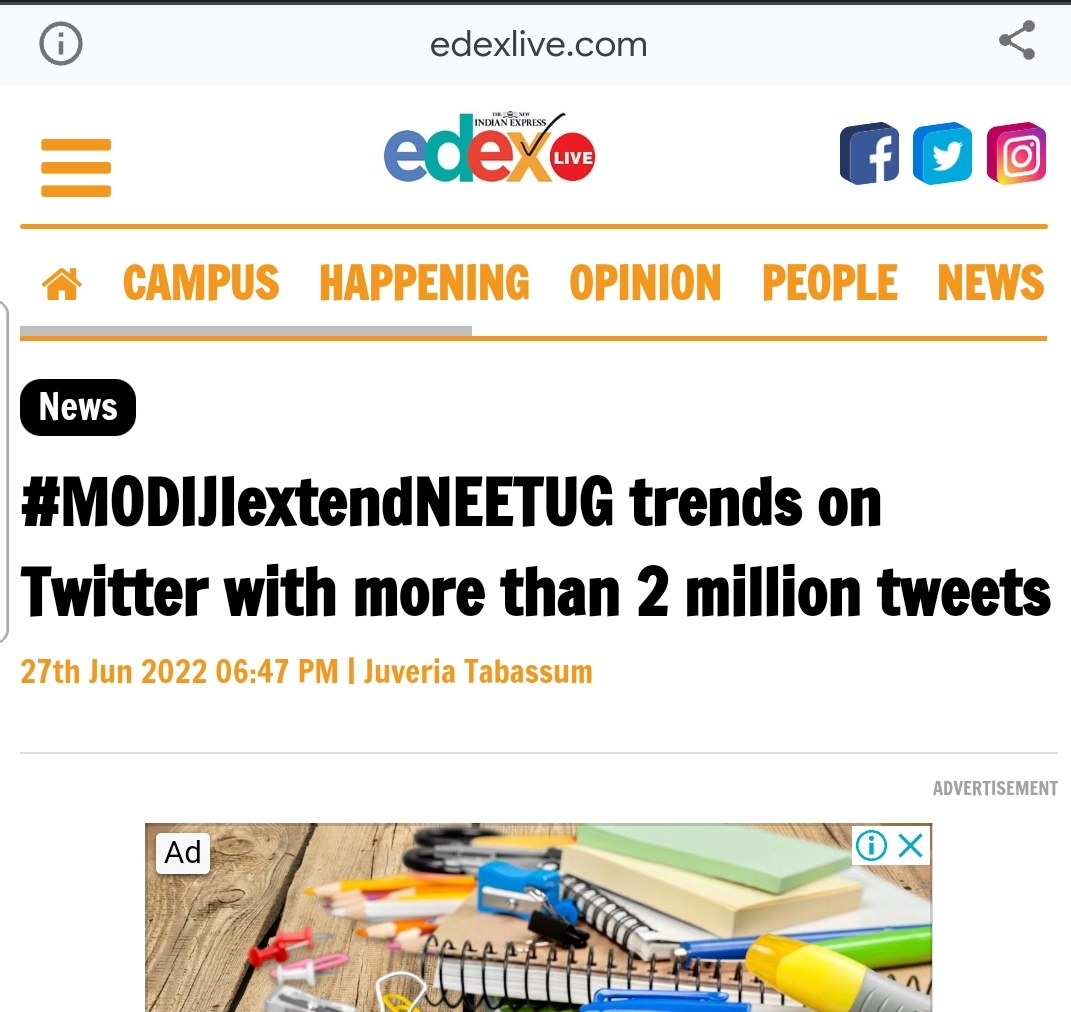 dentodontics's tweet photo. A Report by @Xpress_edex &amp; @NewIndianXpress on our demand of NEET-UG Postponement.

#MODIJIextendNEETUG Trends on twitter with more than 2 Million Tweets. 

@dpradhanbjp @EduMinOfIndia 
@DG_NTA @PMOIndia should take action on priority basis so as to give relaxation
@dentodontics https://t.co/5KjSU5oDpu