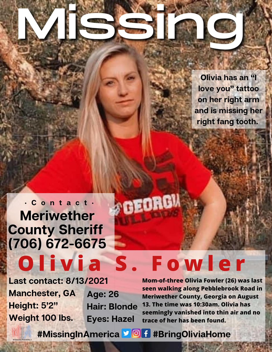 missingNamerica's tweet photo. #OliviaFowler 🚨 MISSING 🚨 #BOLO 👀 Manchester, GA since 8/2021
#MissingInAmericaNetwork 🇺🇸 #MissingPosterMonday
@Yvette45184087 @Peanut_Gallery3 @NevermindLis @GurlGeekInFL @iamlegacy23 @thelastshow @vern_gilbert @erin_knabel @New_JP_Here @miracle4missing @TrueCrimeSister https://t.co/myVAkv9pnV