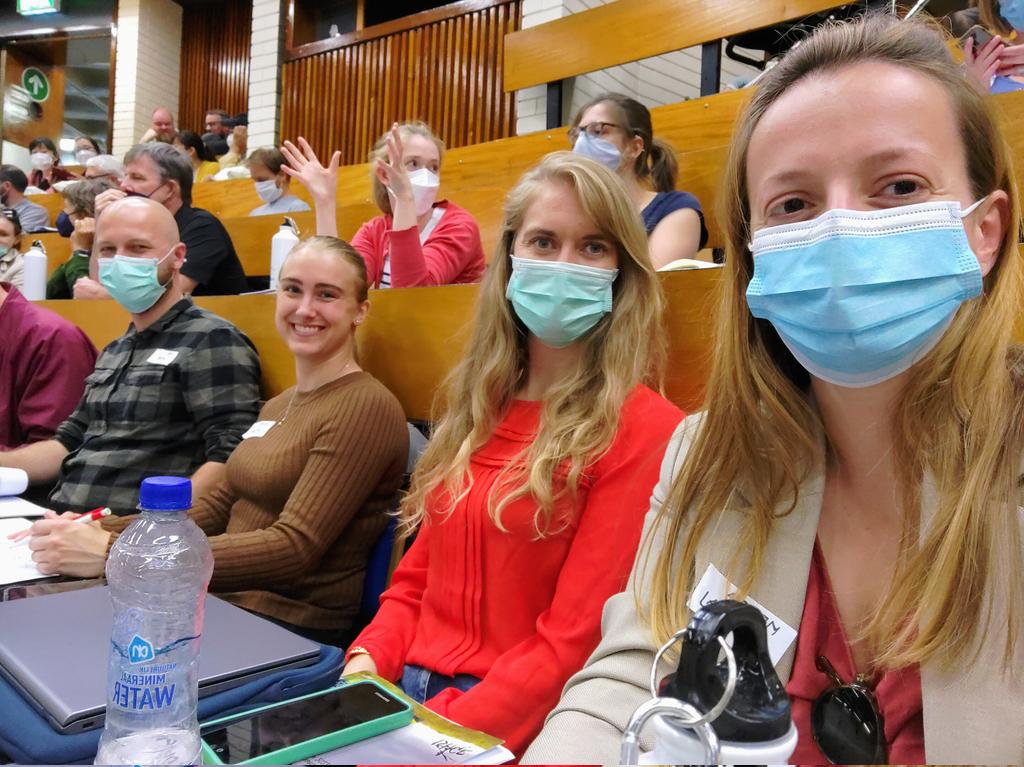 Groningen team is finally together, at hunter-gatherer societies conference <a href="/CHAGS131/">CHAGS13</a>. Waiting for the keynote lecture and the official start of a fun week! #huntergatherer #UCD #schoolofarchaeology <a href="/natbrusgaard/">Nathalie Brusgaard / @brusgaard@archaeo.social</a> Merel Spithoven, Pir Hoebe