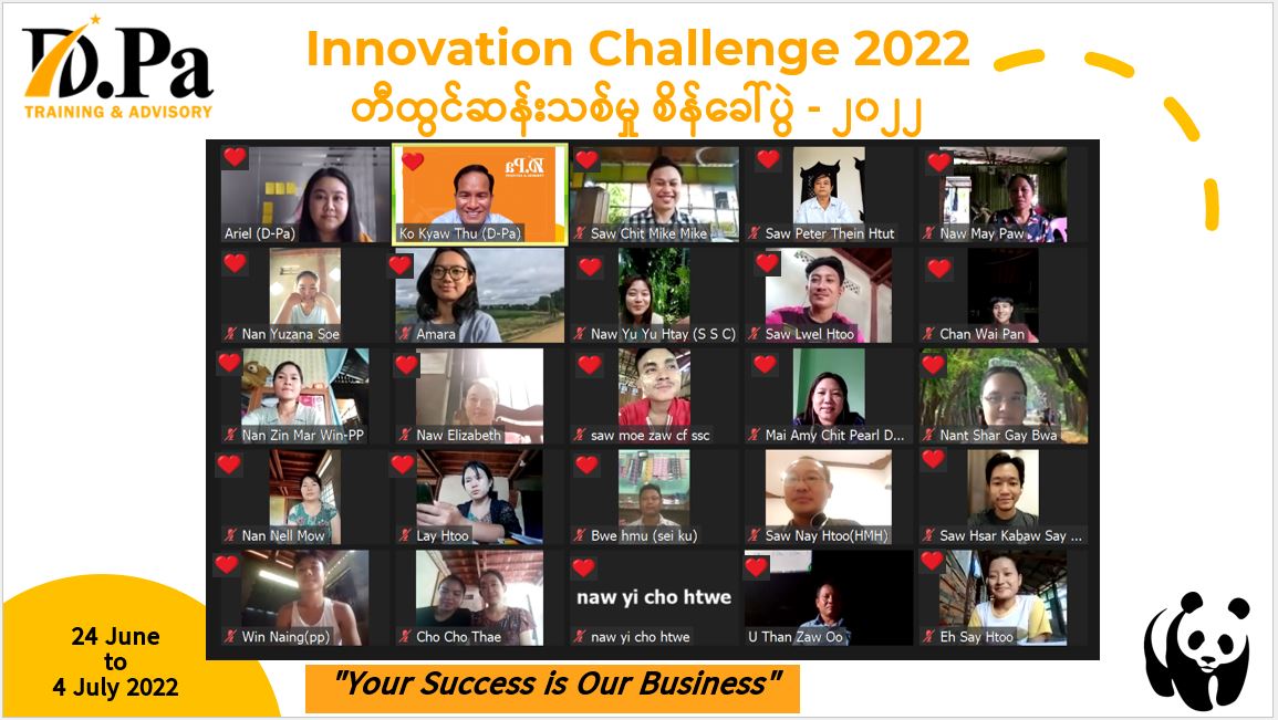 dpaadvisory's tweet photo. In participating WWF Myanmar Program, D-Pa Training and Advisory® is facilitating the onboarding orientation program for the applicants of Innovation Challenge 2022. 

More: https://t.co/0ZVCwNF5e3

#dpaadvisory
#WWFMyanmar
#InnovationChallenge https://t.co/p7jAJNfDY8