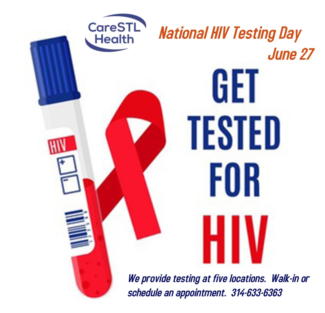 Today is National HIV Testing Day.  Know your status.  We provide point of care testing at five locations.  Walk-in or schedule an appointment.  314-633-6363  #HIV #knowyourstatus #awareness