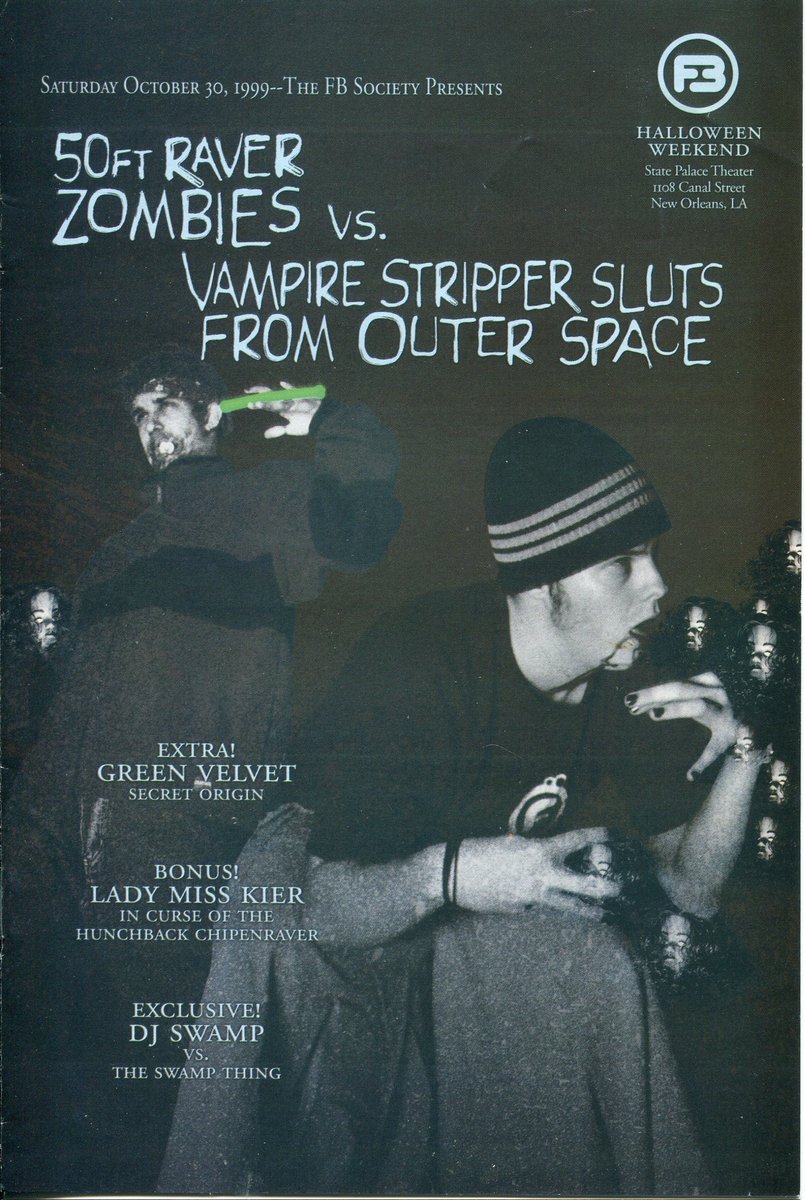 _jACK_t_Ripper_'s tweet image. 50 ft Raver Zombies vs. Vampire Stripper Sluts from Outer Space #StatePalaceTheatre #Freebass #FreebassSociety #NOLA #NewOrleans
@RealDiscoDonnie
@GreenVelvet_ 
@DJSWAMP 
@djbadboybill 
@djclawrence 
@DTWCofficial 
#Phantom45
@DJFreakyFlow 
@MCFlipside  
@DjStryfe