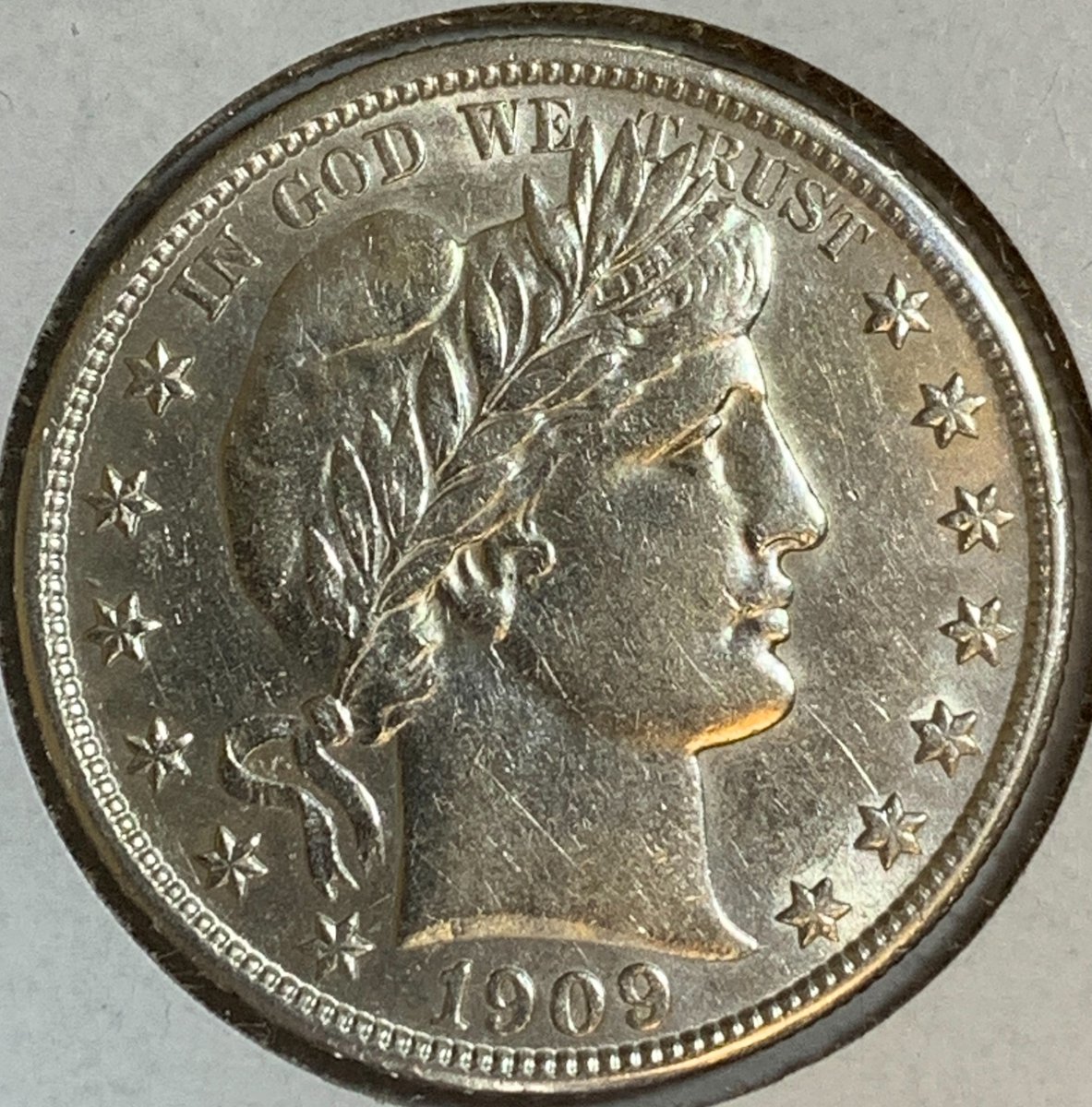 BaltimoreCoins's tweet photo. Today's coin is a 1909 S #BarberHalf with an inverted mint mark. This coin is unslabbed, but it would grade around AU50 due to some wear on the hair of the obverse and eagle's head on the reverse. This coin had a mintage of 1,764,000. #numismatics #numismatist #coinclub

1/2 https://t.co/kdyy5TJwhA