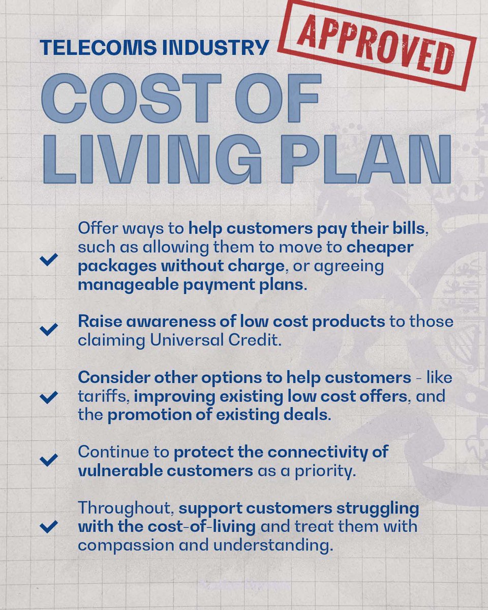 NadineDorries's tweet photo. NEW: I've just secured an agreement with the UK’s biggest broadband and mobile operators to help customers with the rising cost of living. https://t.co/C98VJ4tQeP